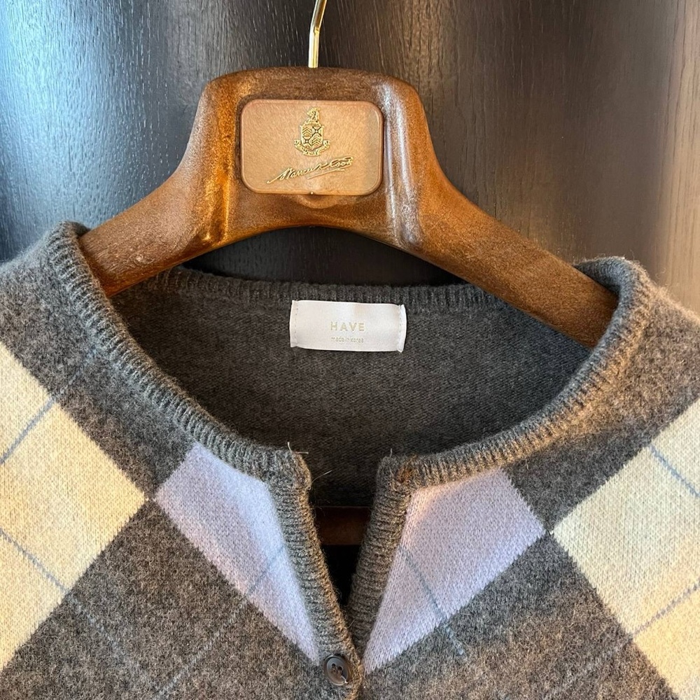Have Argyle Knit Sweater in Gray and Cream - Picture 8 of 11